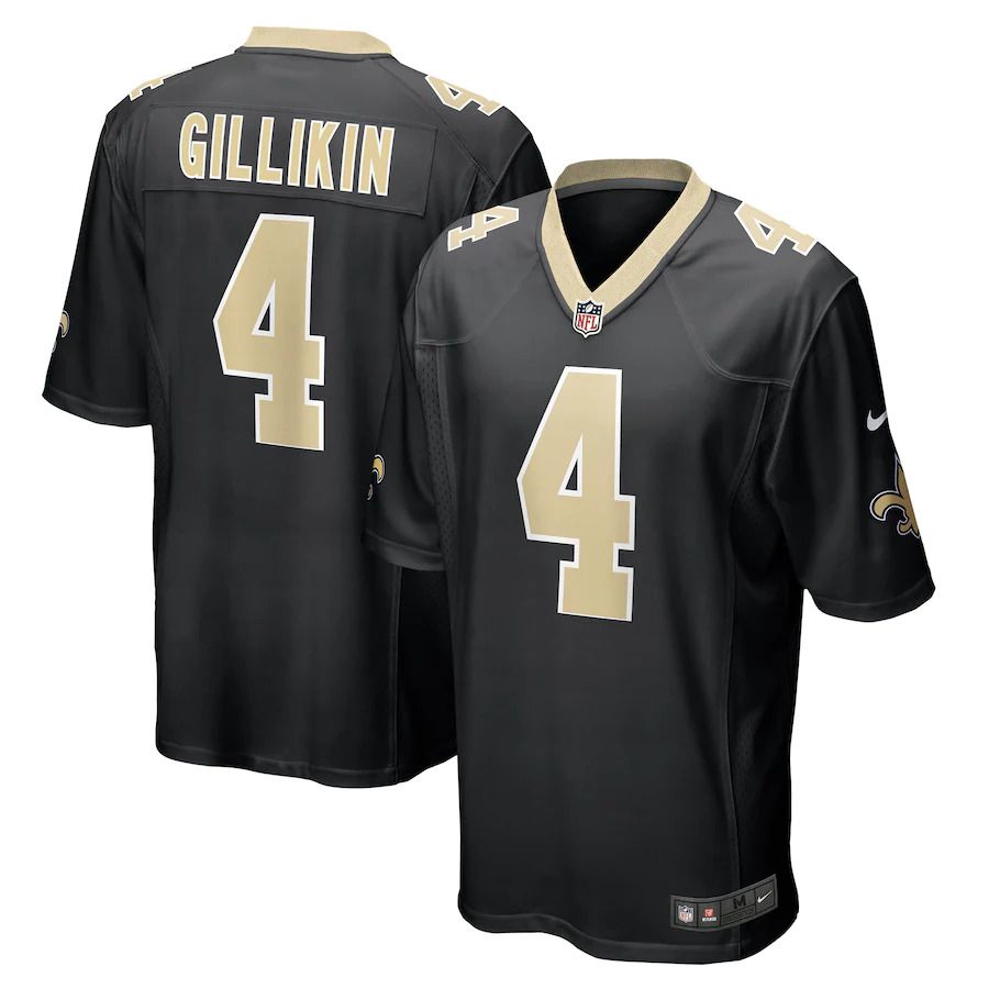 Men New Orleans Saints #4 Blake Gilikin Nike Black Game Player NFL Jersey->new orleans saints->NFL Jersey